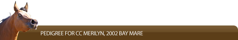 Pedigree for CC Merilyn, 2002 Bay Mare